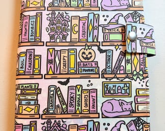 SNAP Closure LEUCHTTURM1917 Leuchtturm Hobonichi Cousin A5 Sized Book Cover Style Spooky Book Shelf Fabric Planner Cover