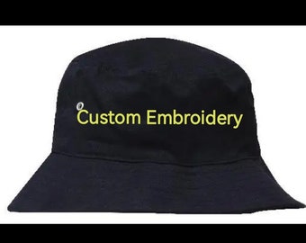 CUSTOM Embroidery Brushed Twill Bucket Hat | Personalised Hat | Wedding Hat | Holiday Hat | Summer Hat