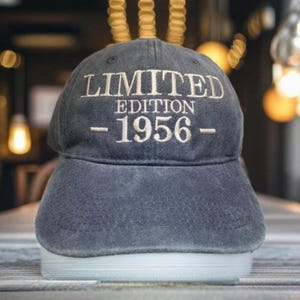 Custom Happy Birthday 50th 60th 70th 80th 90th Limited Edition Mum Dad Cotton Twill Personalised Cap 1946 1956 1966 Grandpa Grandma Gift Hat