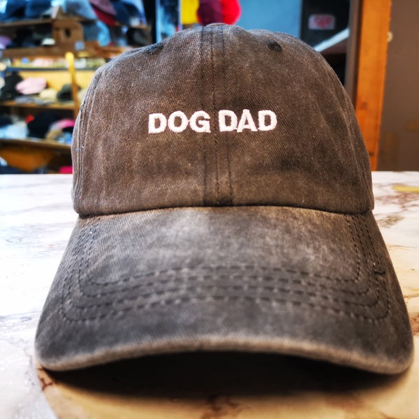 Dog Dad Pre-washed Soft Cotton Embroidered Hat Baseball Cap for Dog Lover