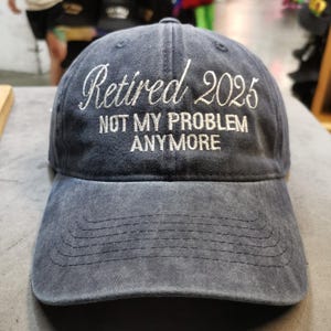 Custom Retirement Celebration  Dad Mum Cotton Twill Personalised Cap Grandpa Grandma Gift Retired Hat