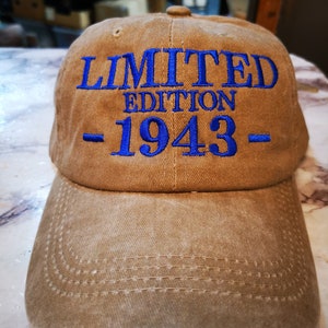 Vintage 1933 Limited Edition Baseball Cap - Adjustable Washed Cotton, Leather Patch, 90th Birthday Gift