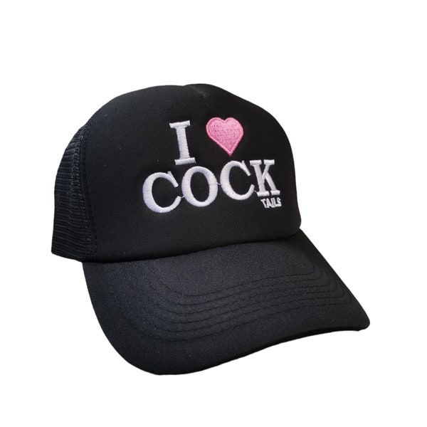 I Love Cocktails Funny Cap For Adult // Quality Embroidered // Custom Colour // Choose from Flat Brim / Baseball / Trucker Mesh //