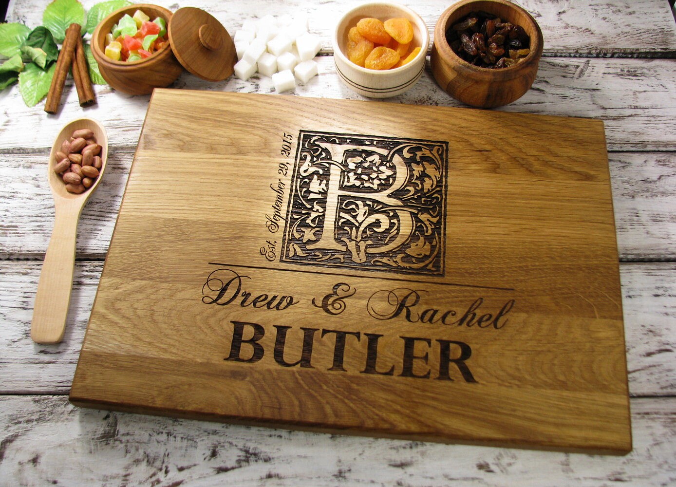 Personalized Wedding Gift Cutting Board Monogram Wedding Etsy