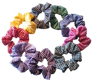 Gingham Hair Scrunchies: School Uniform Hair Wear