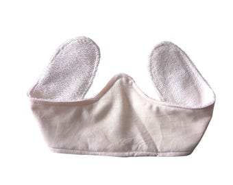 Reusable Cream Cotton Underbust Bra Liner: Bamboo Towelling Sweat Pad