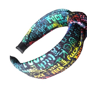 adult themed sweary profanity top knot wide headbands,funny sayings, everyday wear,gifts for her,head wear,sweary headbands,booby headbands