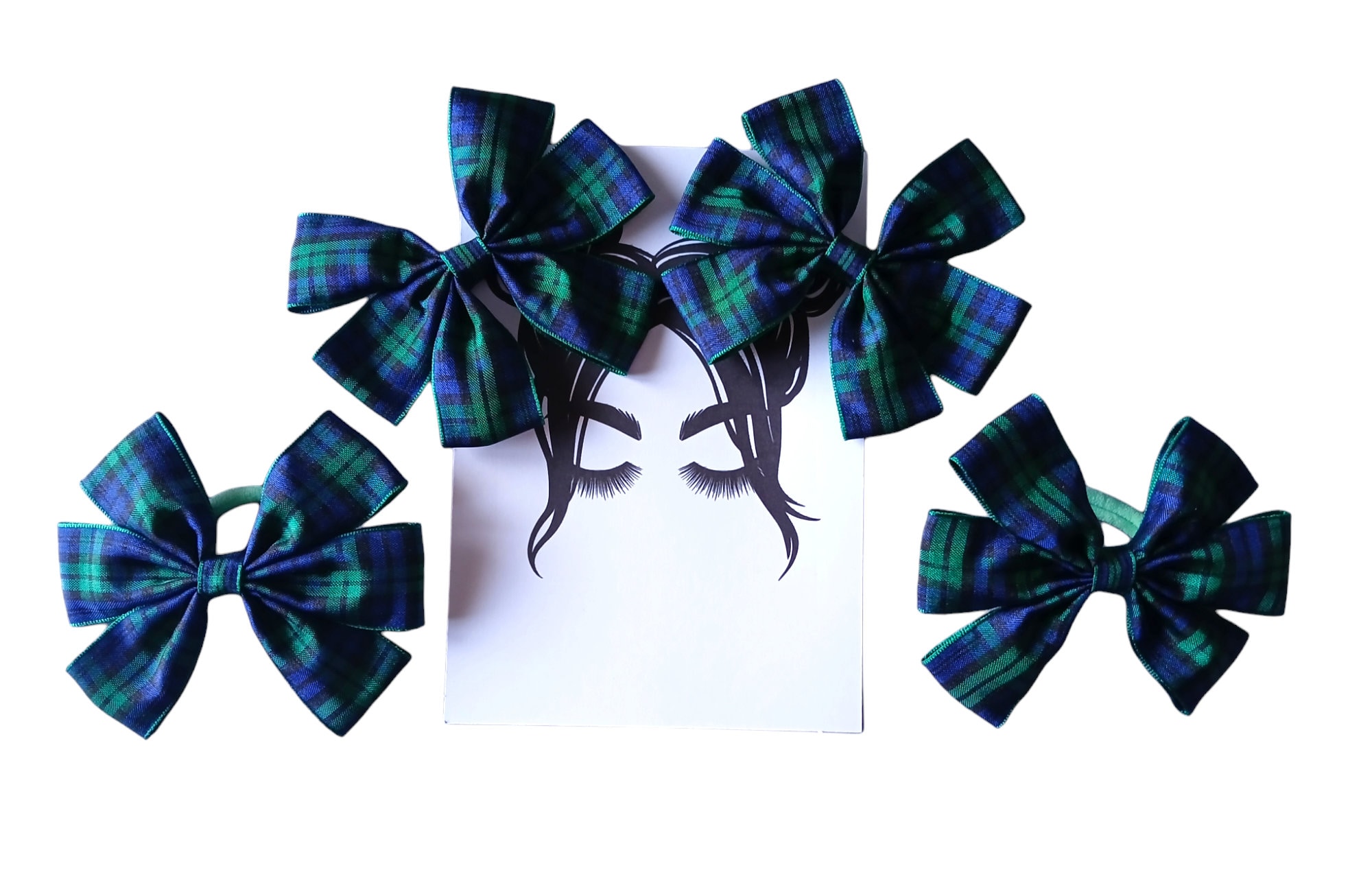 Bow Hair Barrette Watch Plaid Black White Hair Accessory Black Watch Plaid Hair Accessories - Etsy main image 4