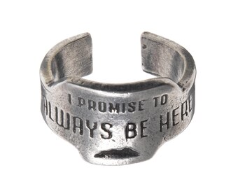 Daily Reminder Gift for Friend Positive Vibes Gift Look On The Bright Side Promise Ring Inspirational Jewelry Whitney Howard Designs