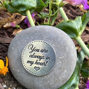 Always in My Heart Rock: Sentimental Pewter River Stone Gift