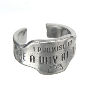 Take A Day At A Time Promise Ring - Adjustable Pewter Ring - Inspirational Gift. Whitney Howard Designs