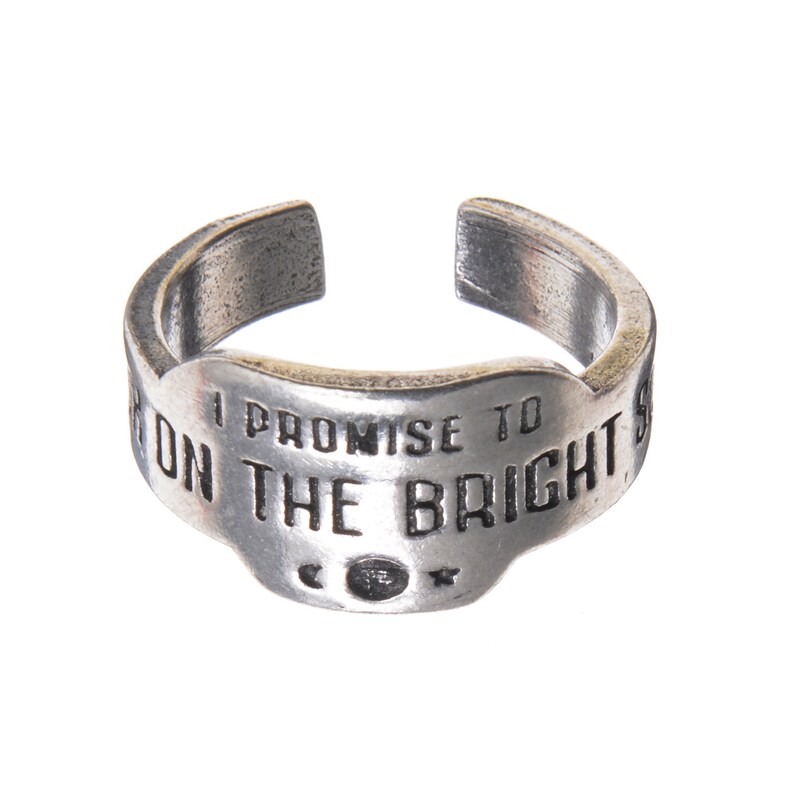 Daily Reminder Gift for Friend Positive Vibes Gift Look On The Bright Side Promise Ring Inspirational Jewelry Whitney Howard Designs