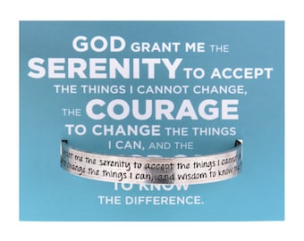 Serenity Prayer Bracelet – Recovery Sobriety Jewelry, Inspirational, Meaningful Gift for Healing & Strength.