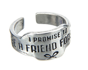 Adjustable Pewter Promise Ring, Friend Gift, Whitney Howard Design