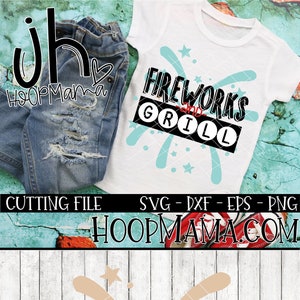 4th Of July SVG Cutting File, Fireworks and Girl Version 2, SVG dxf eps and png Files for Cutting Machines 4th of July Adult