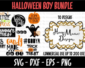 Halloween Boy Bundle SVG DXF eps and png Files for Cutting Machines Cameo or Cricut -  10 Designs Halloween and Fall SVG