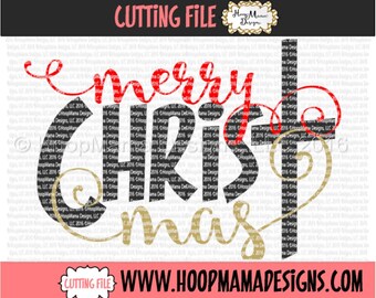 Merry Christmas SVG DXF eps and png Files for Cutting Machines Cameo or Cricut