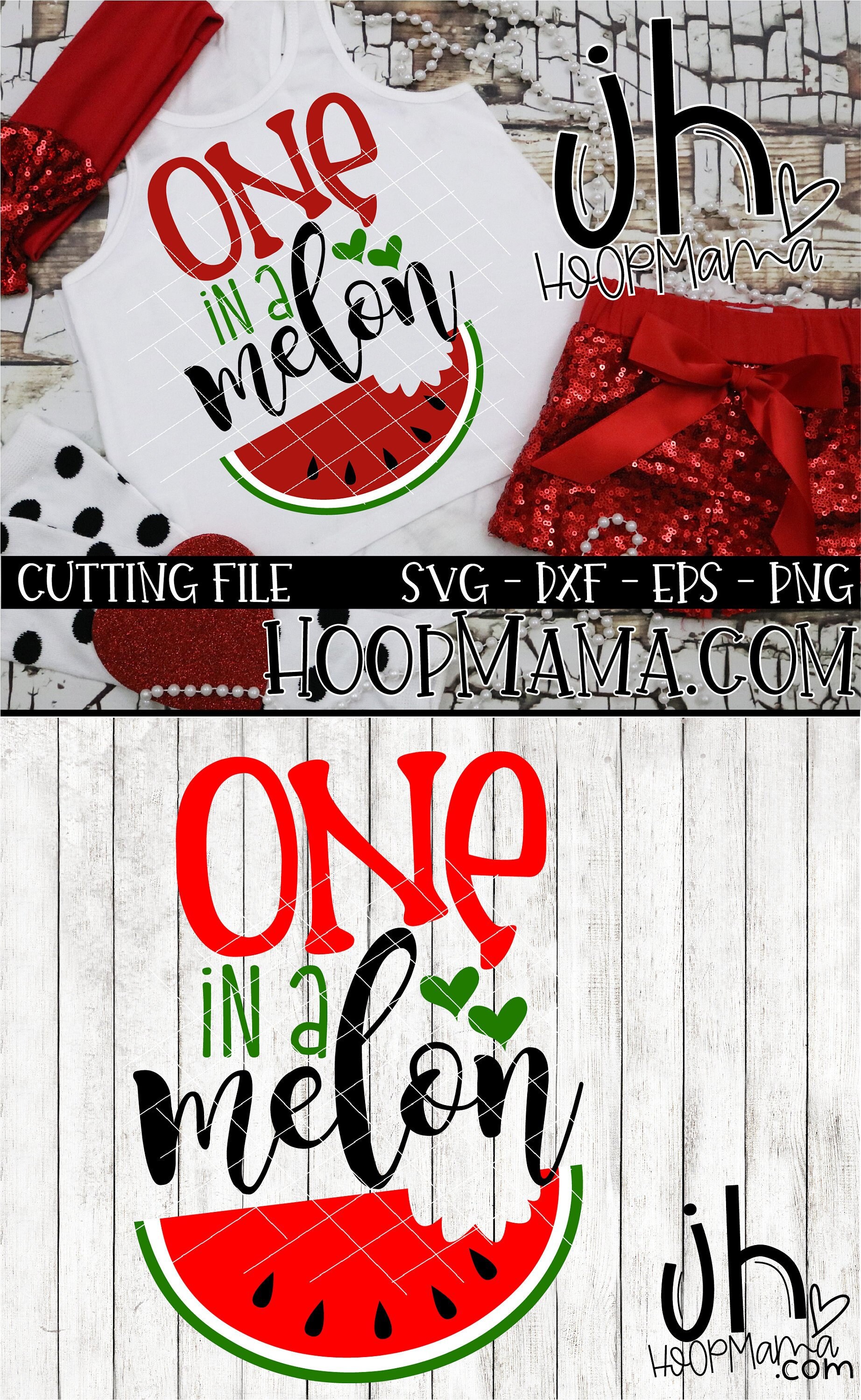 One In A Melon SVG DXF EPS and png Files for Cutting Machines Cameo o…