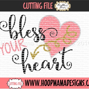 Bless Your Heart with Arrow SVG DFX EPS and png Files for Cutting Machines Cameo or Cricut