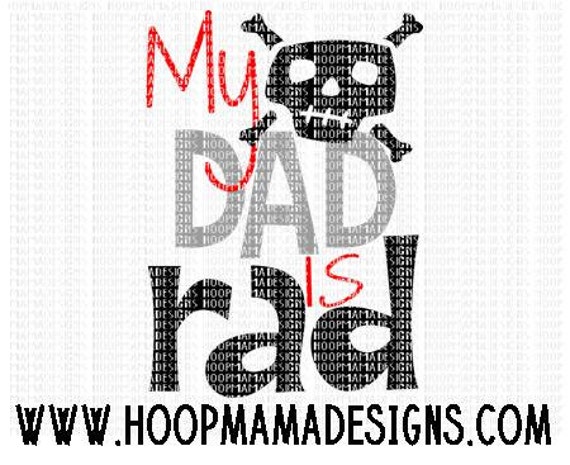 Download My Dad Is Rad with Skull SVG DXF PNG and eps Cutting Files ...