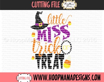 Little Miss Trick Or Treat SVG DXF eps y png Files for Cutting Machines Cameo or Cricut - Adult Halloween