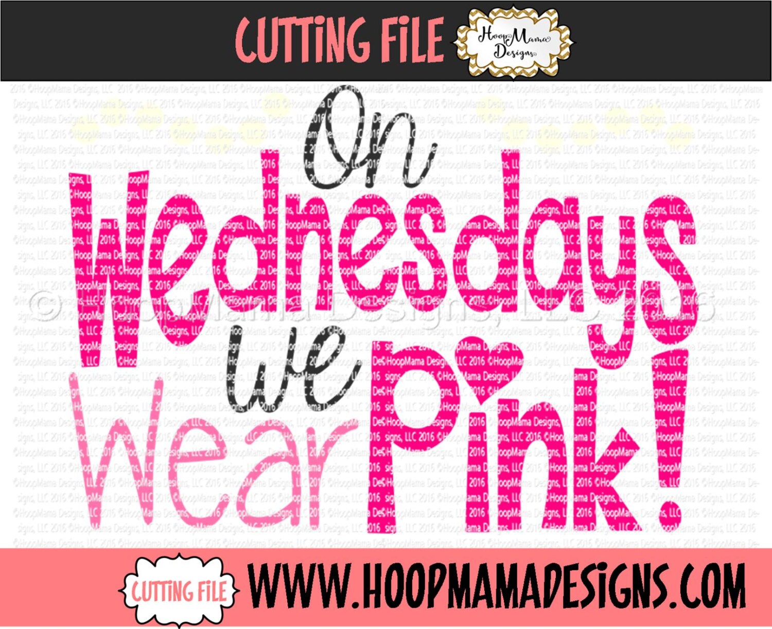 On Wednesdays We Wear Pink SVG DXF EPS and png Files for Cutting Mach…