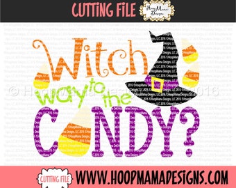 Witch Way To The Candy SVG DXF EPS and png Files for Cutting Machines Cameo or Cricut Halloween Cutting Files