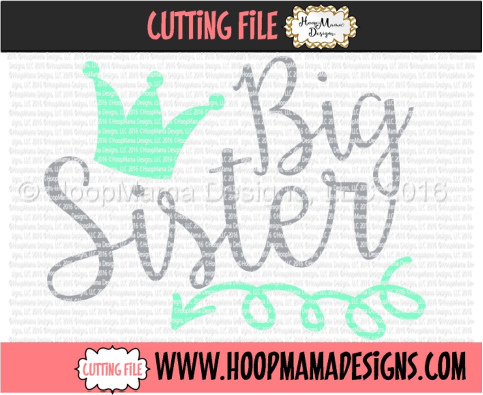 Download Big Sister With Crown And Arrow Swirls Svg Dxf Eps And Png Etsy