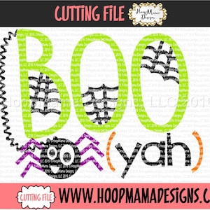 Boo Yah with Spider Halloween SVG DXF eps and png Files for Cutting Machines Cameo or Cricut