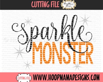 Sparkle Monster Girly Halloween SVG DXF EPS and png Files for Cutting Machines Cameo or Cricut