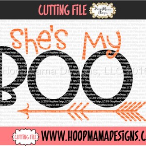 She&#39;s My Boo Halloween SVG DXF eps and png Files for Cutting Machines Cameo or Cricut