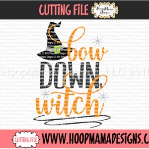 Bow Down Witch- Girly Cat Halloween SVG DXF eps および png ファイル（カッティング マシン Cameo または Cricut 用）