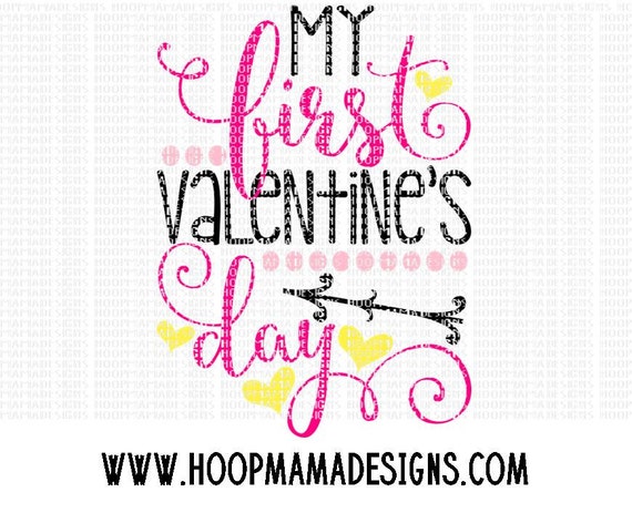 Download My First Valentine's Day SVG DXF eps and png Files for | Etsy