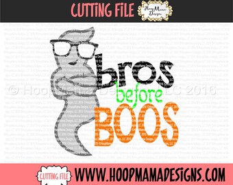 Bros Before Boos with Ghost Halloween SVG DXF eps and png Files for Cutting Machines Cameo or Cricut