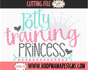 Potty Training Princess SVG DXF PNG and eps Cutting Files for Silhouette Cameo and Cricut Explore