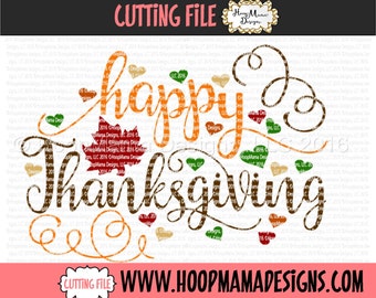 Happy Thanksgiving Fall SVG DXF eps and png Files for Cutting Machines Cameo or Cricut