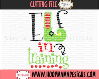 Elf In Training - Christmas SVG DXF eps and png Files for Cutting Machines Cameo or Cricut