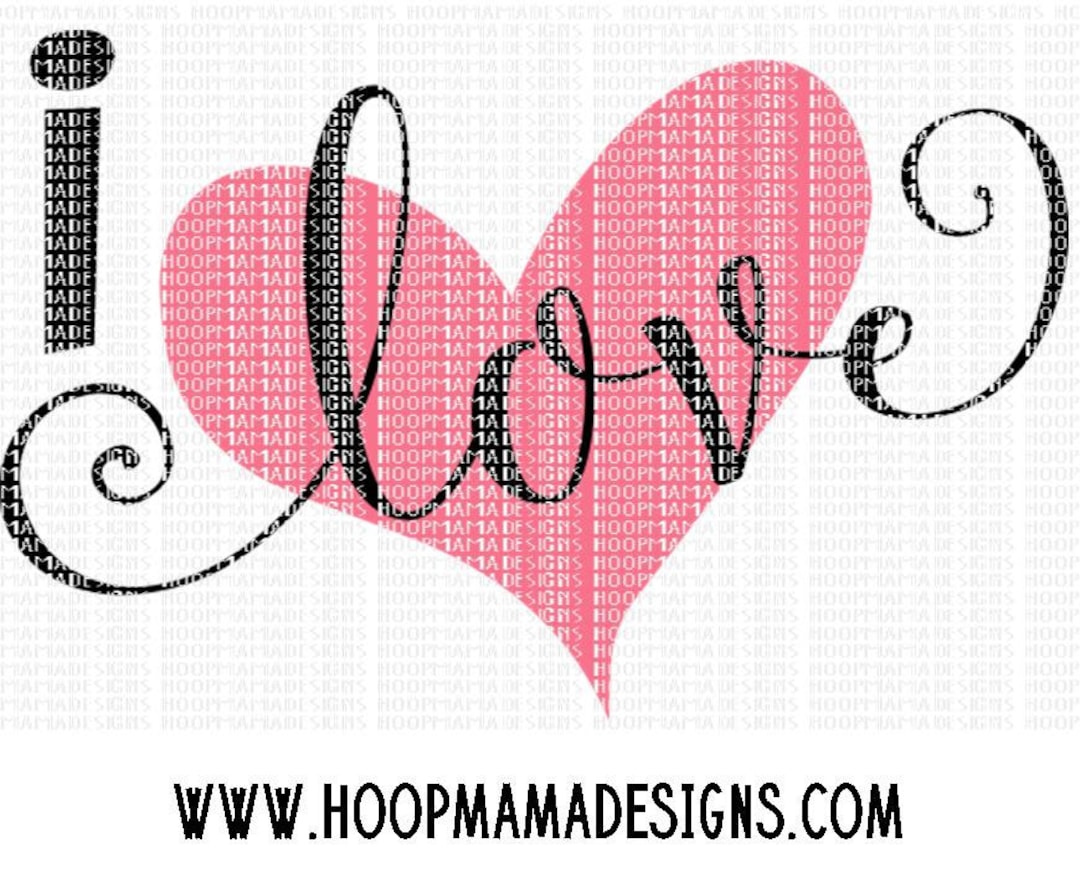 I Love TEMPLATE SVG DXF Eps and Png Files for Cutting Machines Etsy