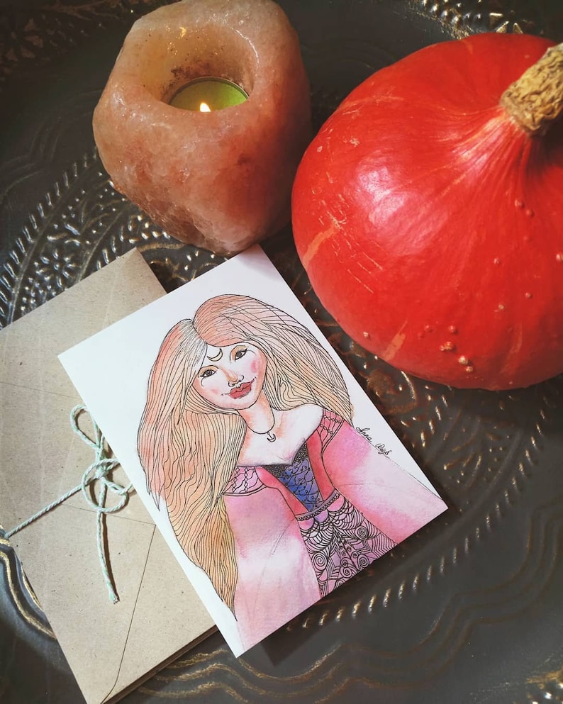 Moon girl postcard