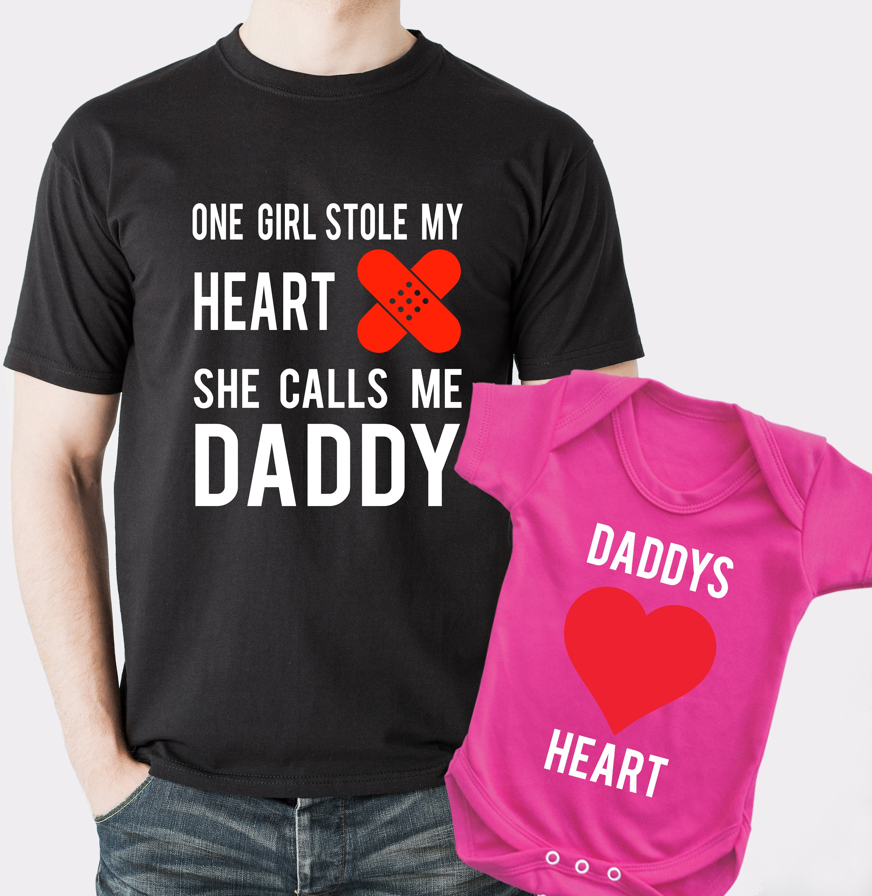 Father and baby daughter Tshirt and baby grow set with Etsy