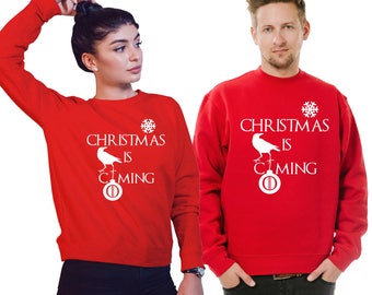 Game of Thrones inspired unisex Sweatshirt with text: "Christmas is Coming".