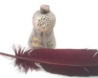 Pottery ink well, Black India ink, ink well, novelty ink well, journal Writing, calligraphy, art ink, dip pen, quill, earthenware, write