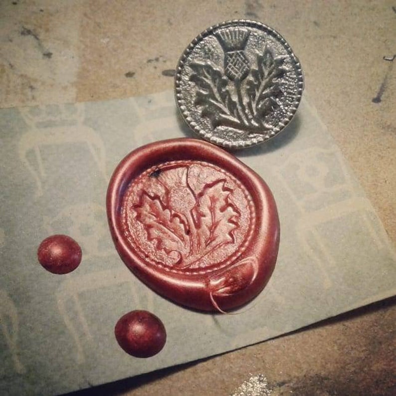 Thistle Sealing Wax Stamp scottish seal thistle ring Etsy