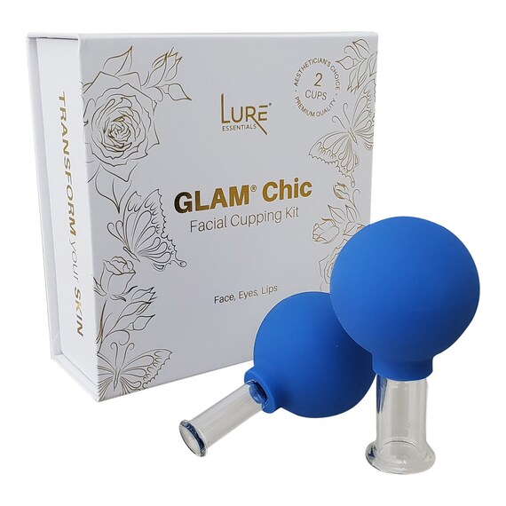 Glass Face Cupping Set FREE Shipping Blue Set of 2 