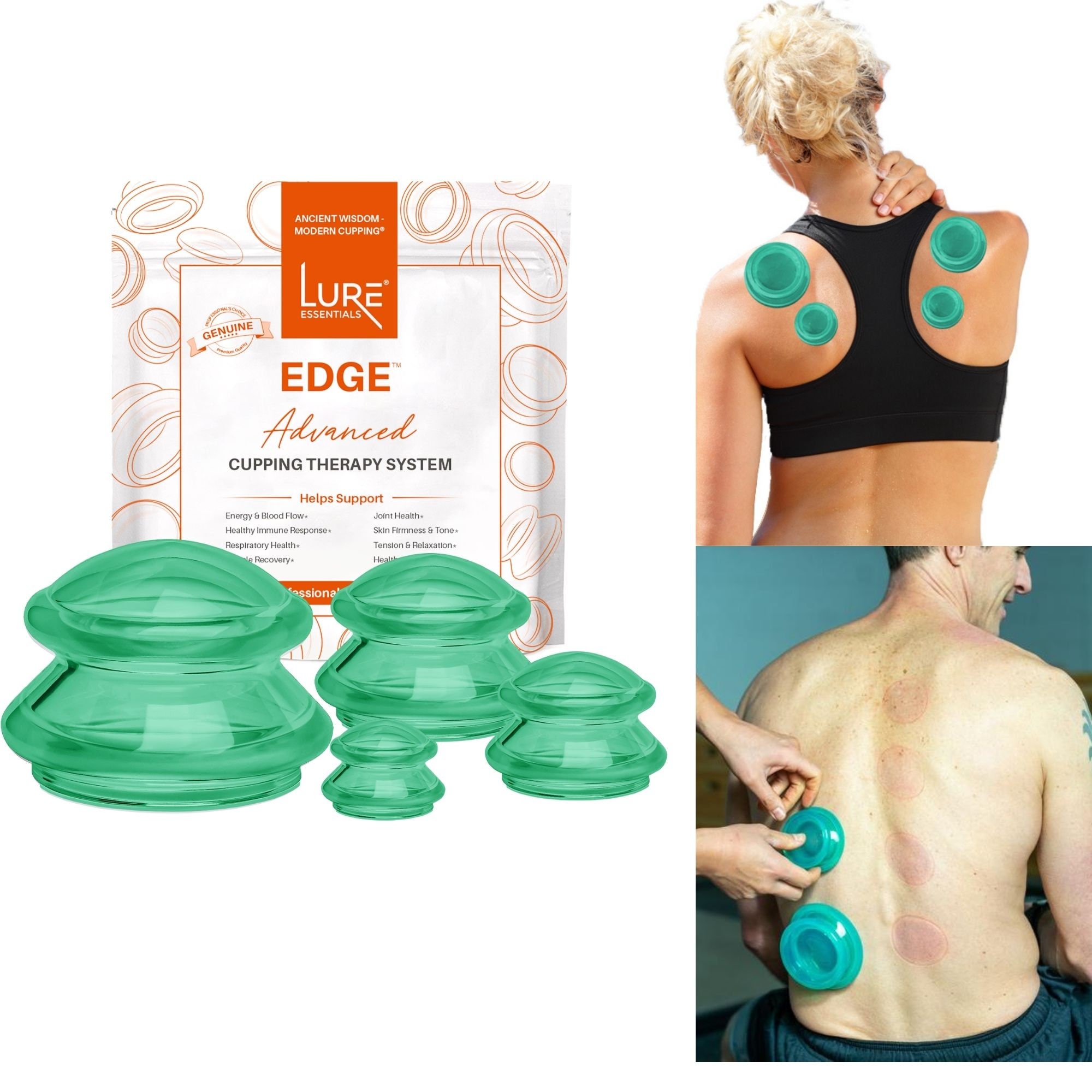 Lure Essentials Anti Cellulite Cupping Set (1 Large, 1 Small Cup)