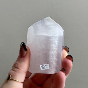 Pastel Yttrium Fluorite Tower: Brazilian Crystal Point, UV Reactive