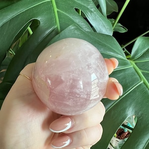 XL Rose Quartz Palm Stone | Brazilian Rose Quartz | Crystal Massage Stone | Rose Quartz | Palm Stone