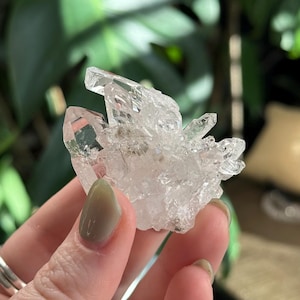 Clear Quartz Specimen | Brazilian Grade AAA Clear Quartz Cluster | Raw Quartz Cluster Plate | High Quality Crystal Specimen