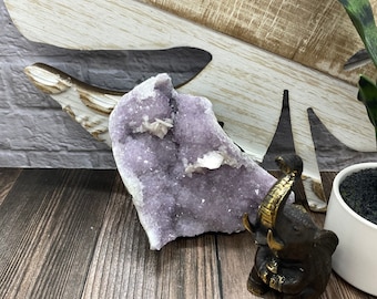 Rare Amethyst and Stilbite Geode | Zeolite Specimen from India | Uncommon Geode