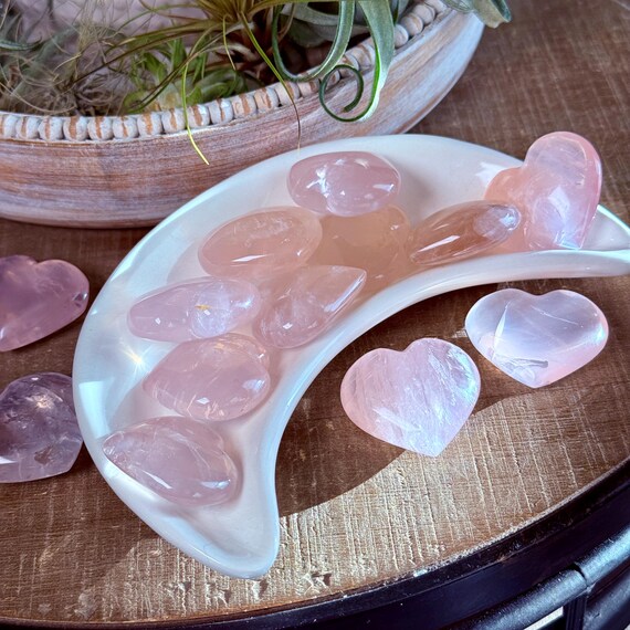 Mozambique Rose Quartz Puffy Heart: Polished Crystal Pocket Stone